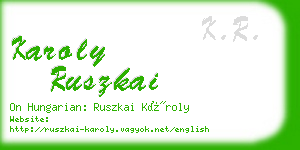 karoly ruszkai business card